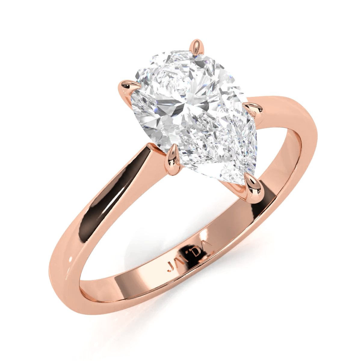 3g Lab Grown Diamond Tapper Solitaire IGI Certified Engagement Ring Setting 2mm 1.00 Ctw.